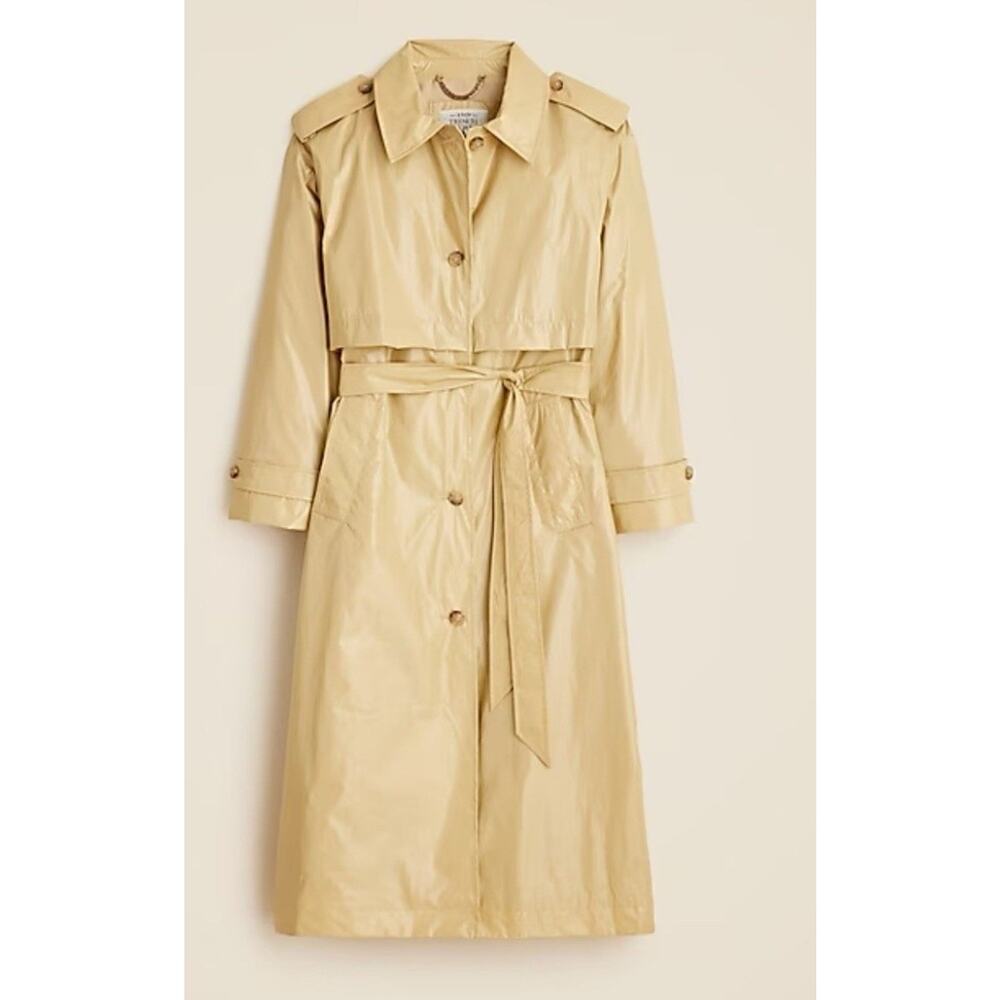 NWT Women’s J. Crew Rain-or-Shine Trench Coastal Khaki XL - Picture 5 of 13